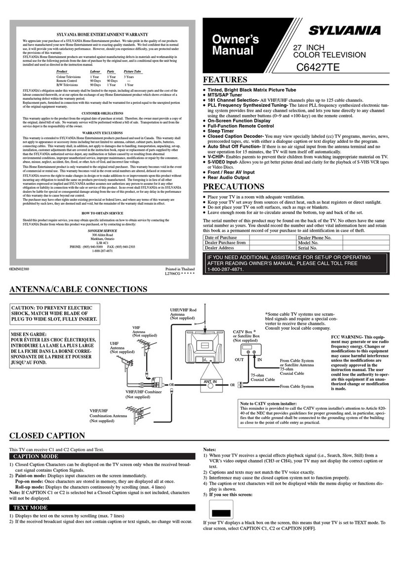 Sylvania C6427TE owner's manual