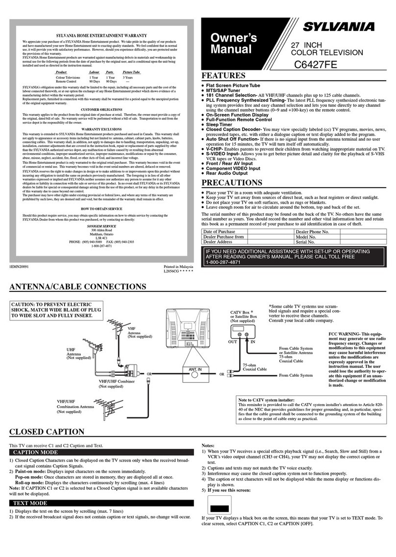 Sylvania C6427FE owner's manual