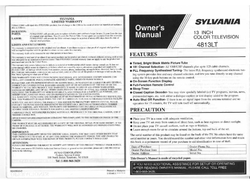 Sylvania 4813LT User manual