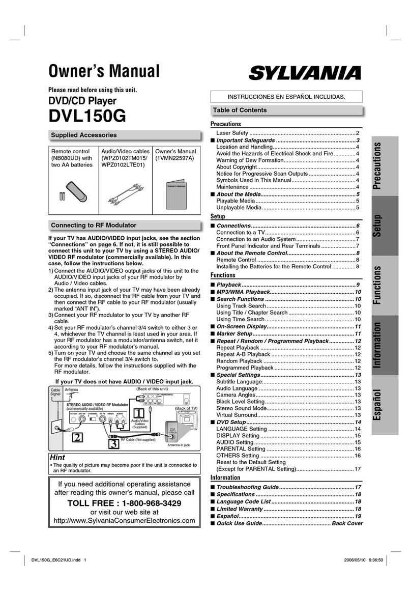 Sylvania DVL150G User manual