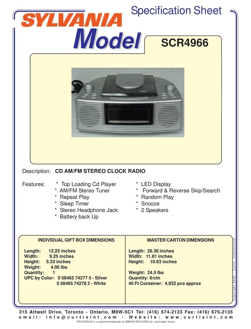 Sylvania SCR4966 Specification sheet