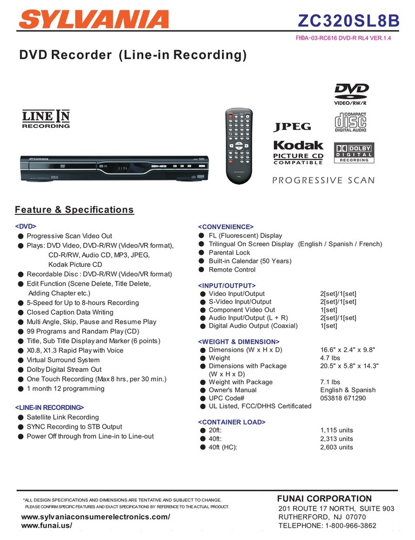 Sylvania ZC320SL8B specification