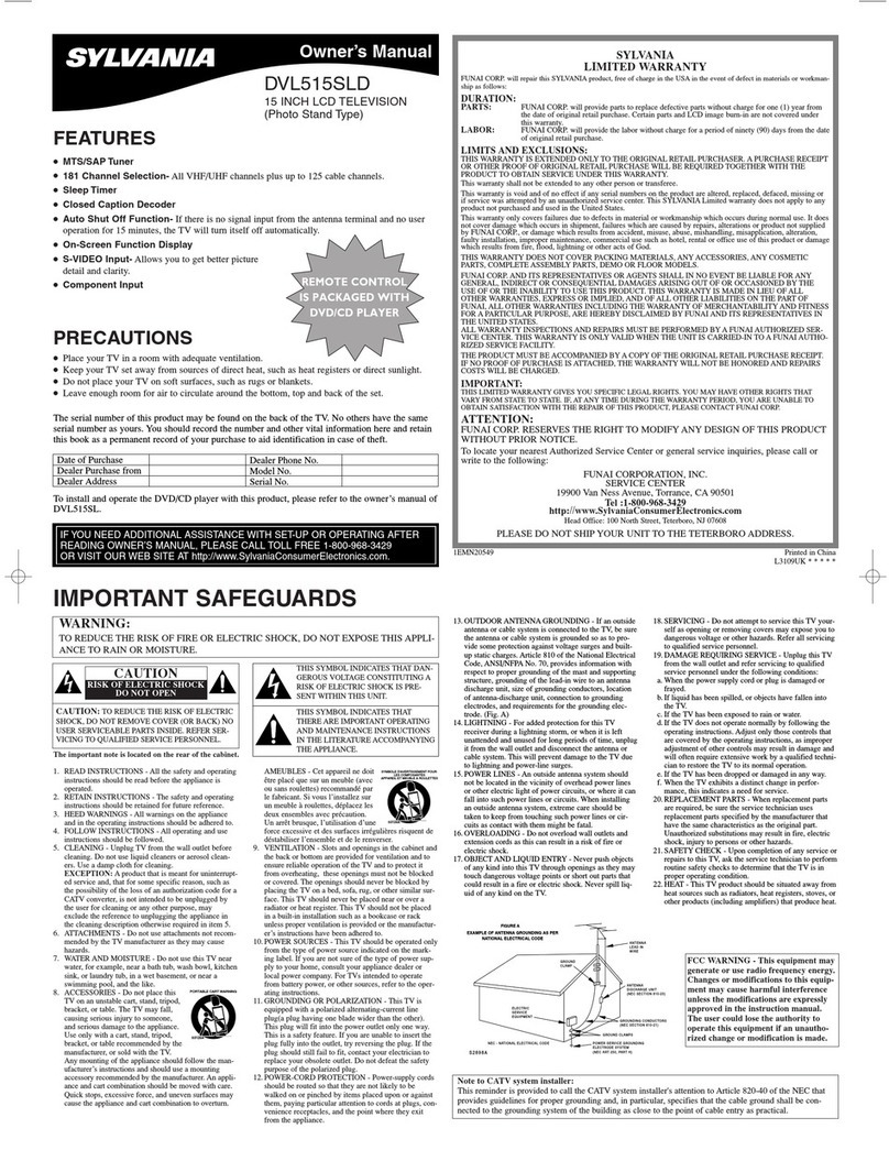 Sylvania DVL515SLD User manual