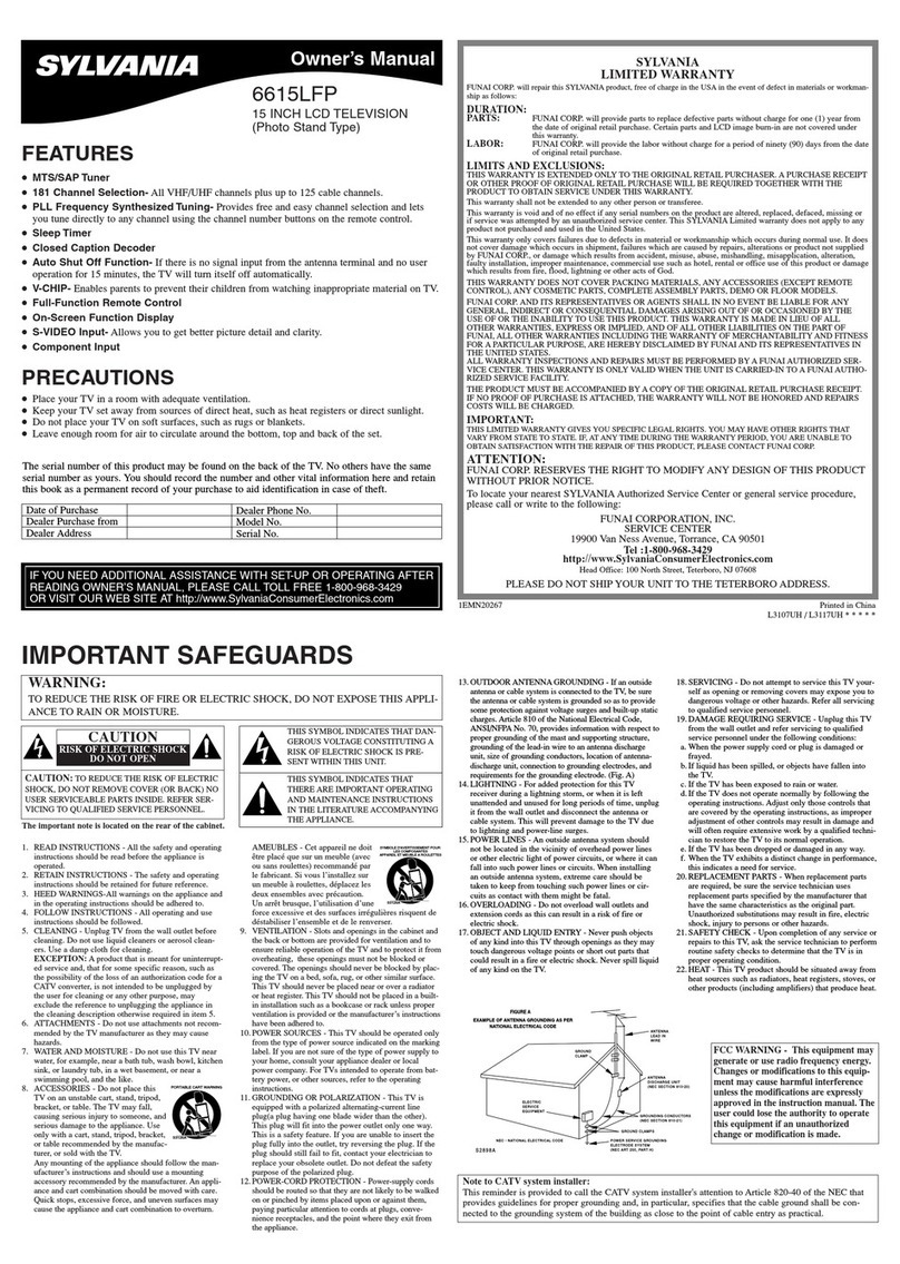 Sylvania 6615LFP User manual