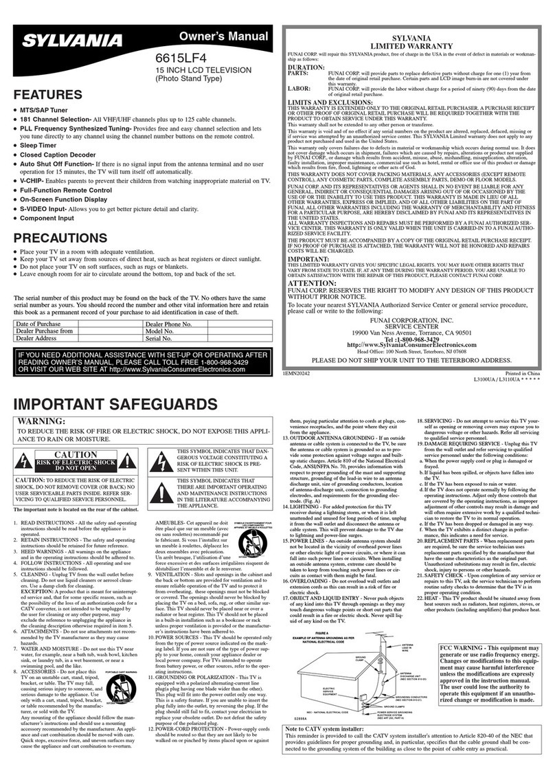 Sylvania 6615LF4 User manual
