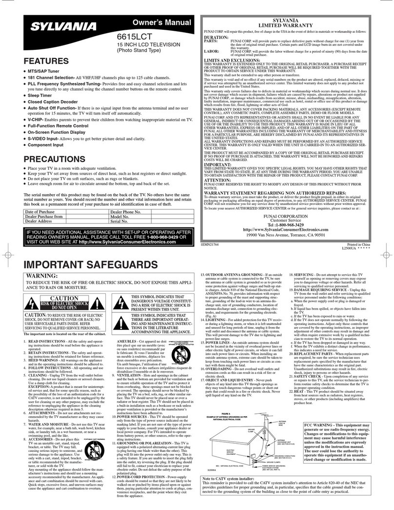 Sylvania 6615LCT User manual
