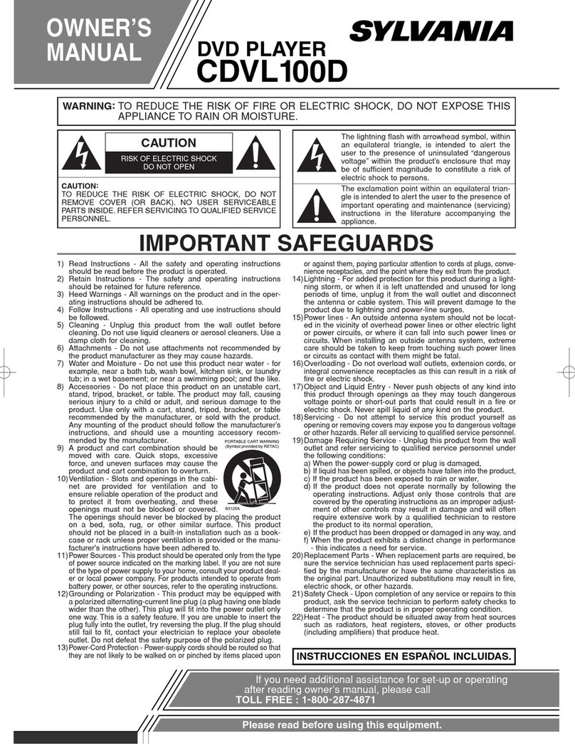 Sylvania CDVL100D owner's manual