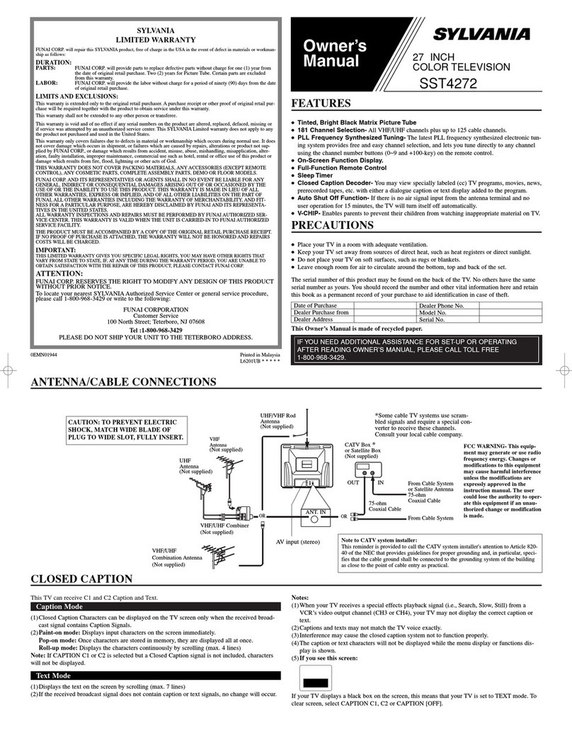 Sylvania SST4272 owner's manual