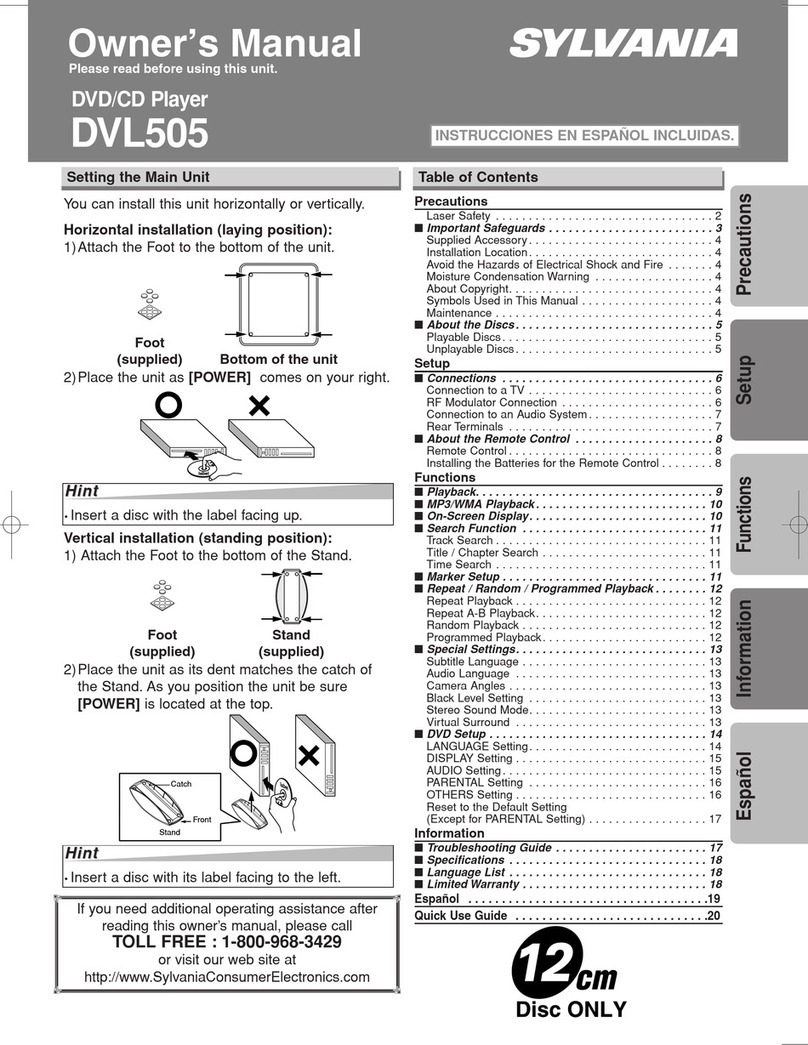 Sylvania DVL505 User manual