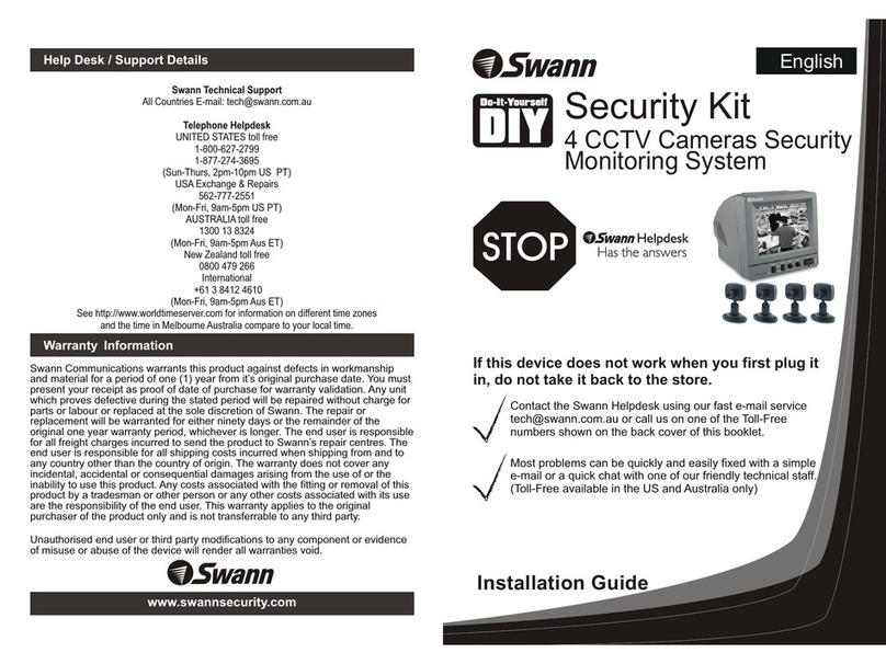 Swann 4 CCTV Cameras Security Monitoring System User manual