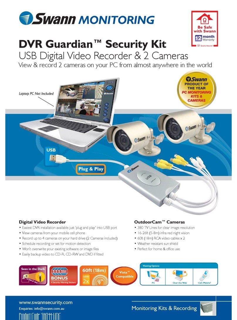 Swann DVR Guardian SW244-UDC Specification sheet