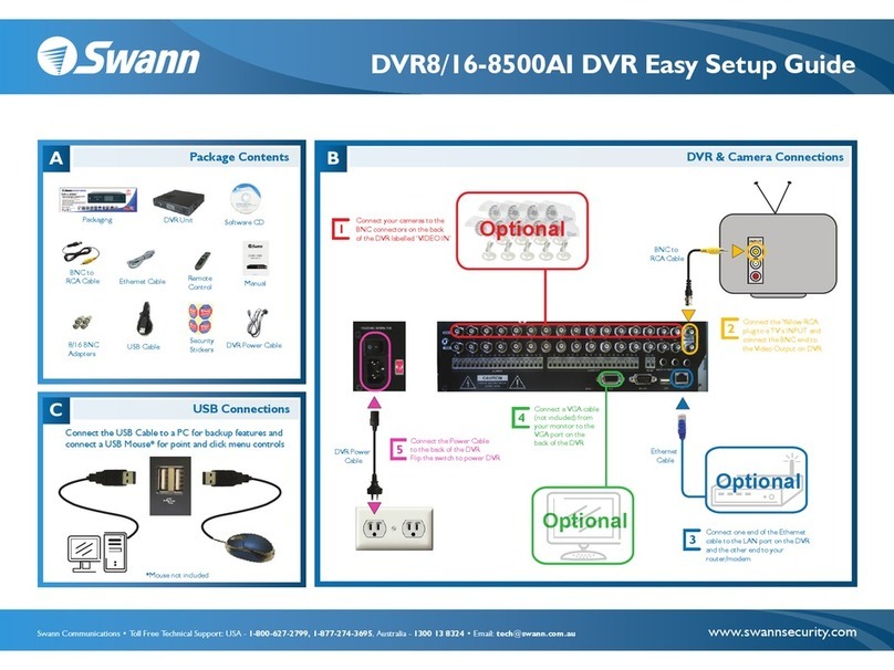 Swann DVR8/16-8500AI Quick start guide