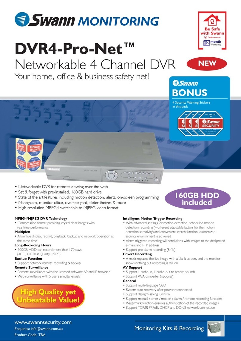 Swann DVR4-Pro-Net TBA User manual