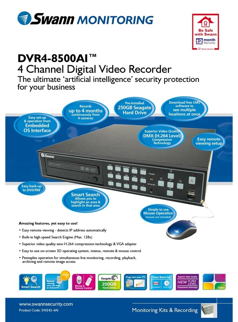 Swann DVR4-8500AI Specification sheet