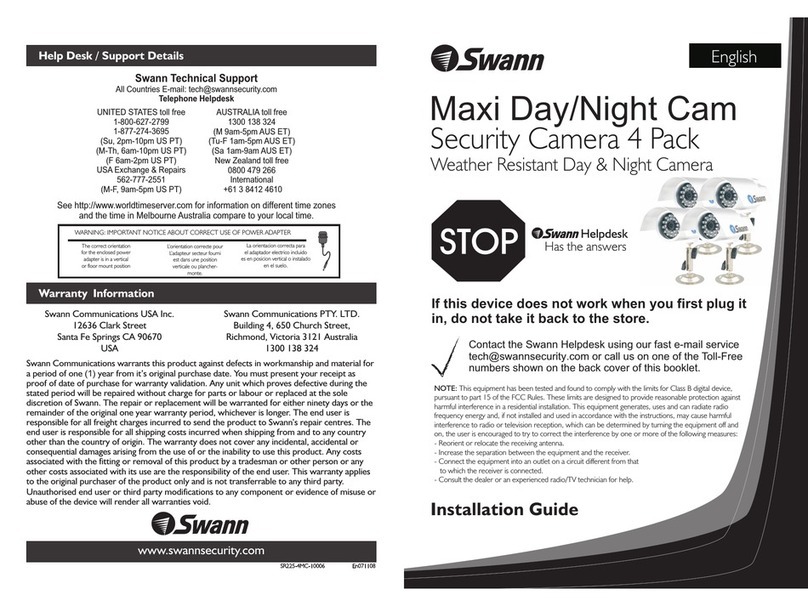 Swann MAXI DAY/NIGHT CAM SR225-4MC-10006 User manual