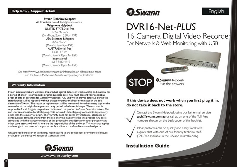 Swann DVR16-NET-PLUS User manual Swann DVR16-NET-PLUS User manual