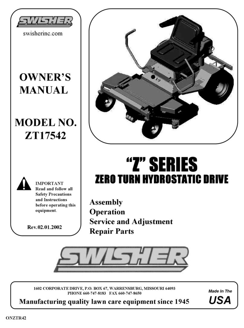 Swisher ZT17542 owner's manual