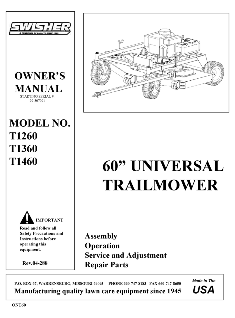 Swisher T1260, T1360, T1460 owner's manual