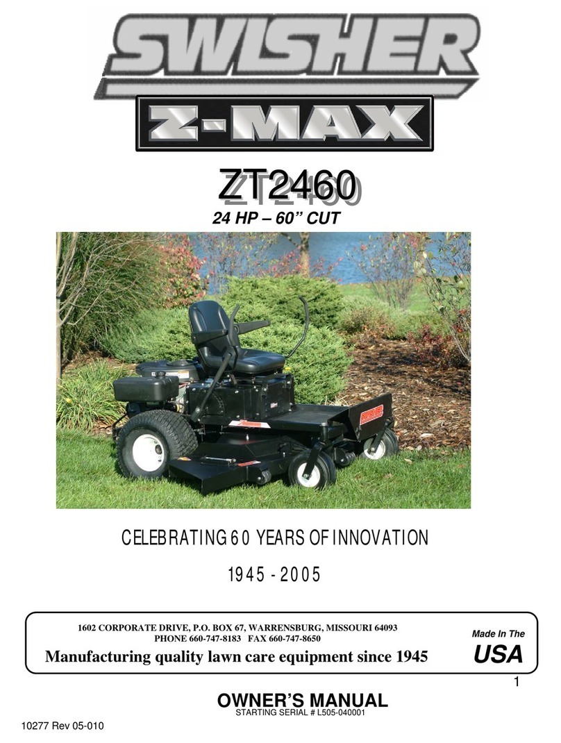 Swisher ZT2460 Z-MAX owner's manual