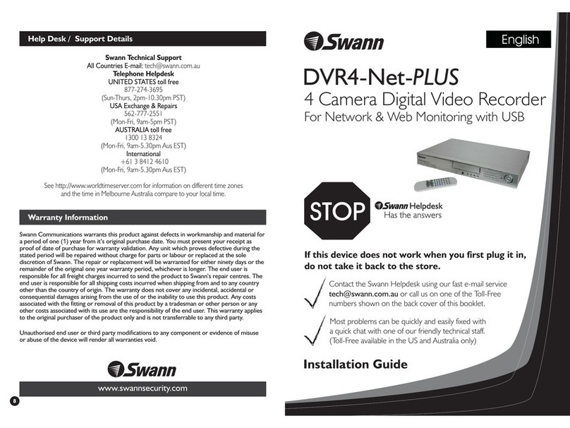 Swann DVR4-NET-PLUS SW243-4NU installation guide Swann DVR4-NET-PLUS SW243-4NU installation guide