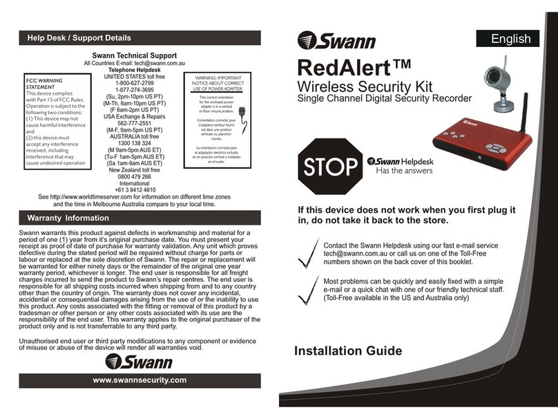 Swann RedAlert Single Channel Digital Security... installation guide