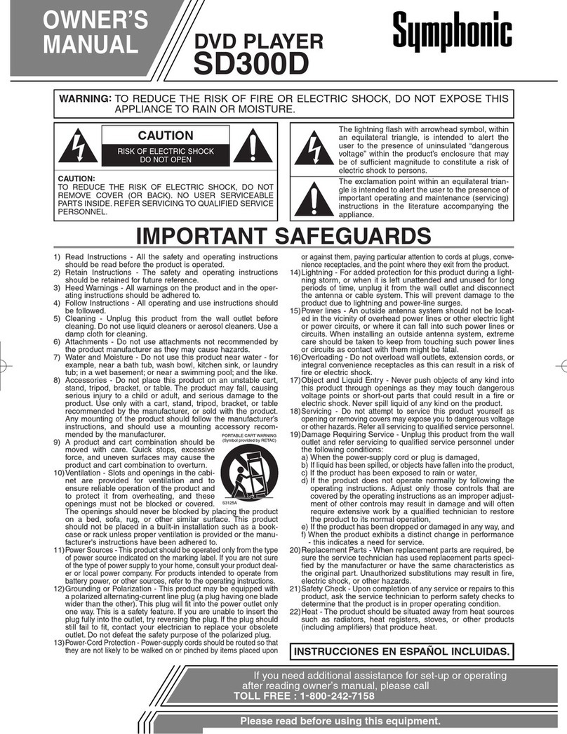 Symphonic SD300D owner's manual