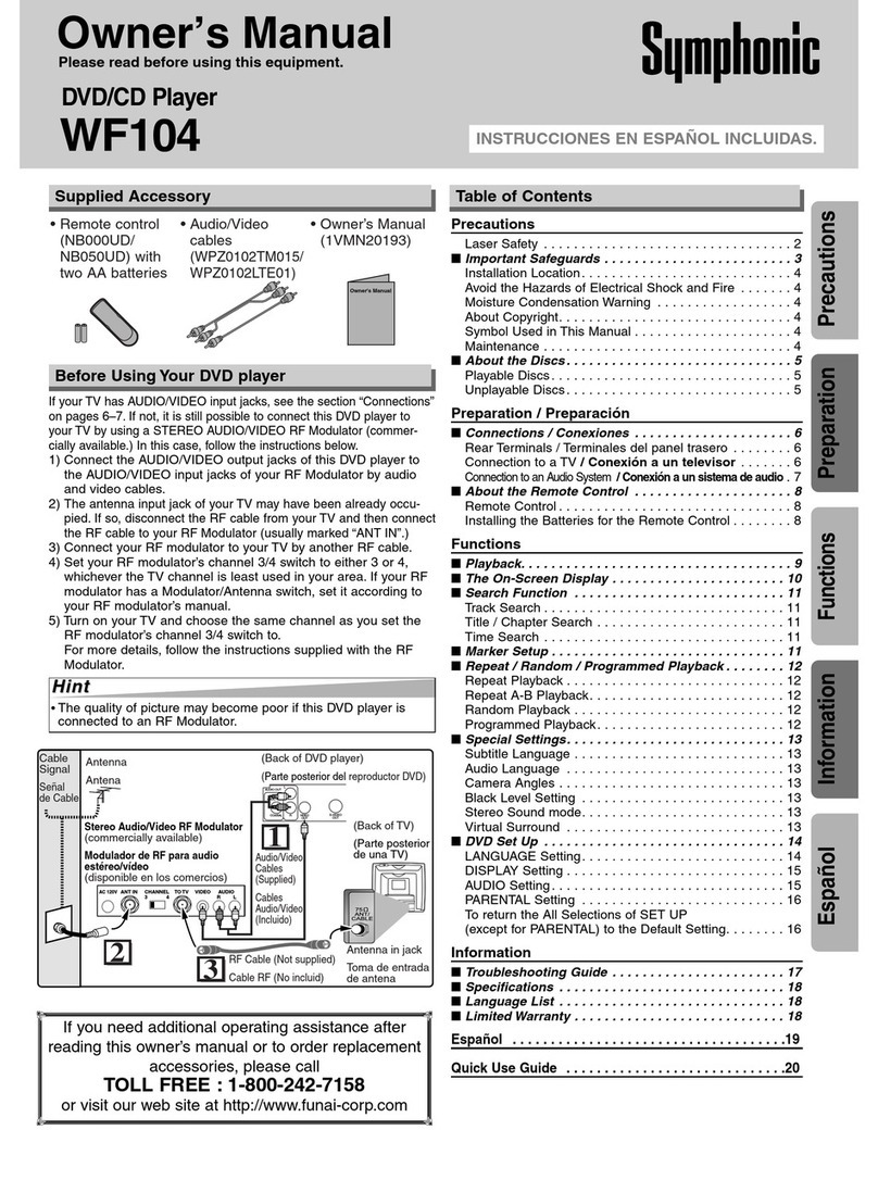 Symphonic WF104 owner's manual