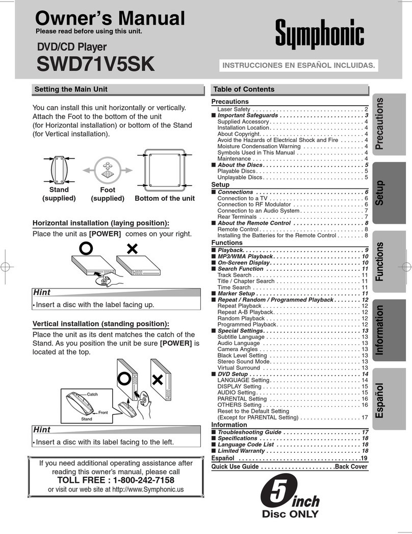 Symphonic DVD/CD Player owner's manual