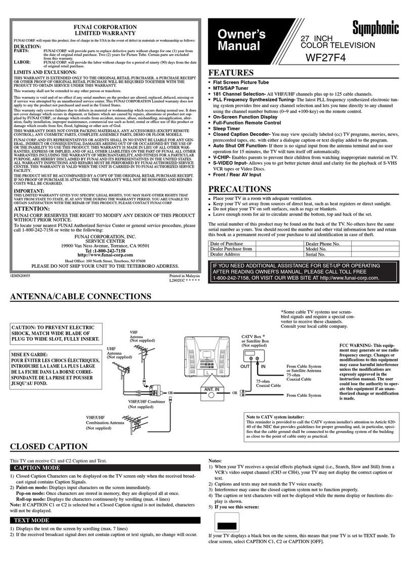 Symphonic WF27F4 User manual