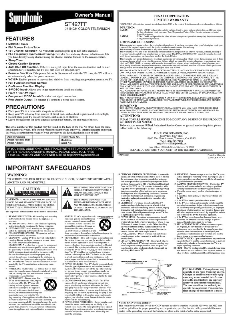 Symphonic ST427FF User manual