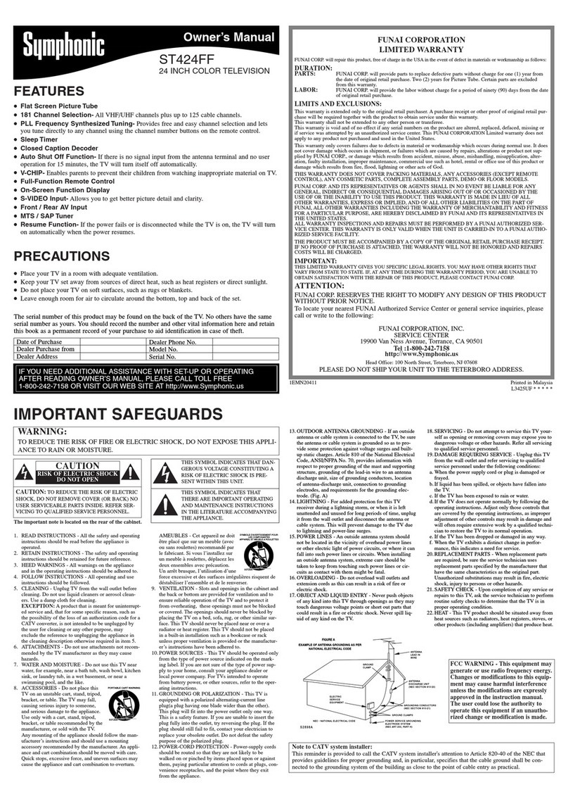 Symphonic ST424FF User manual