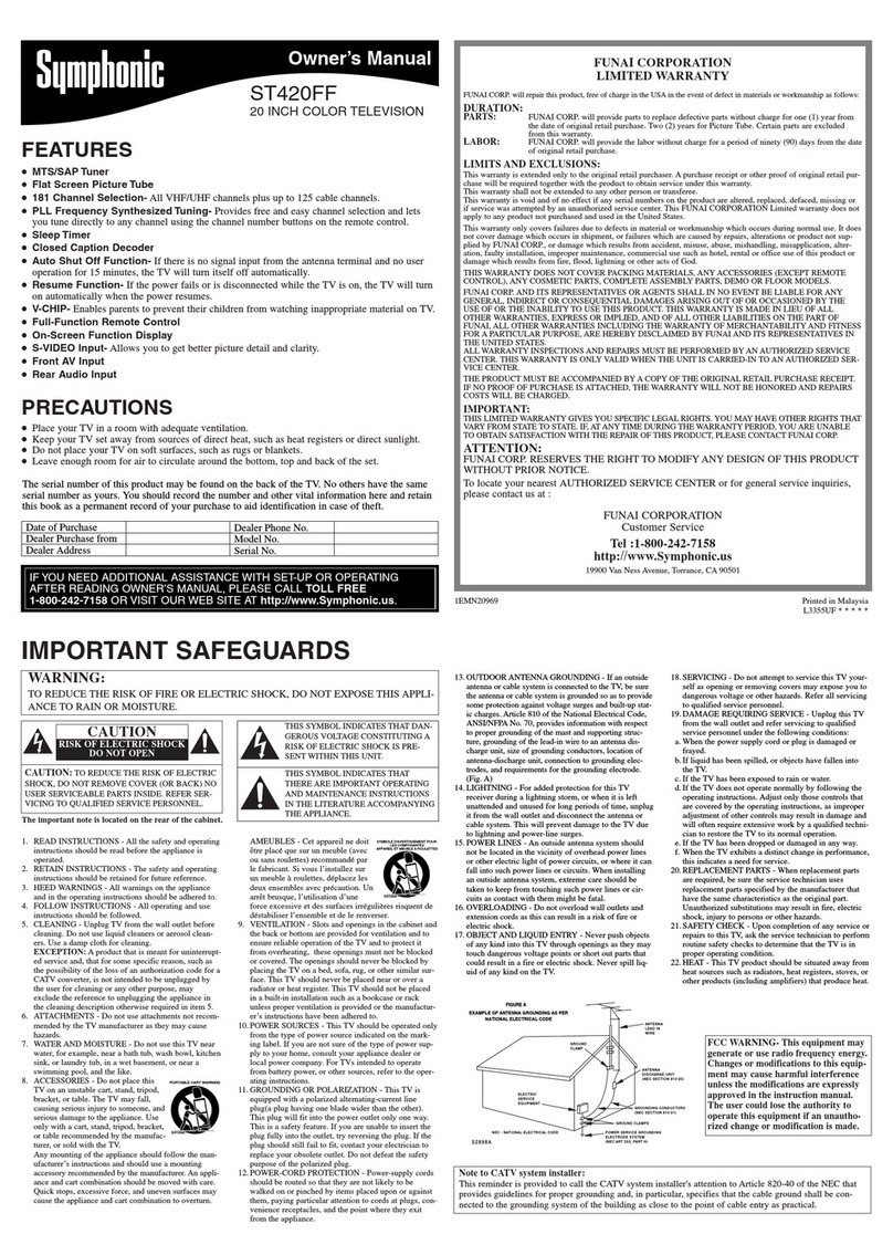 Symphonic ST420FF User manual