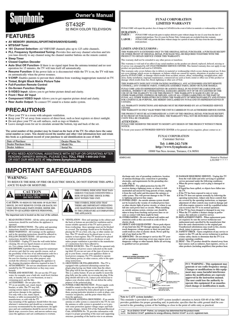 Symphonic ST432F User manual