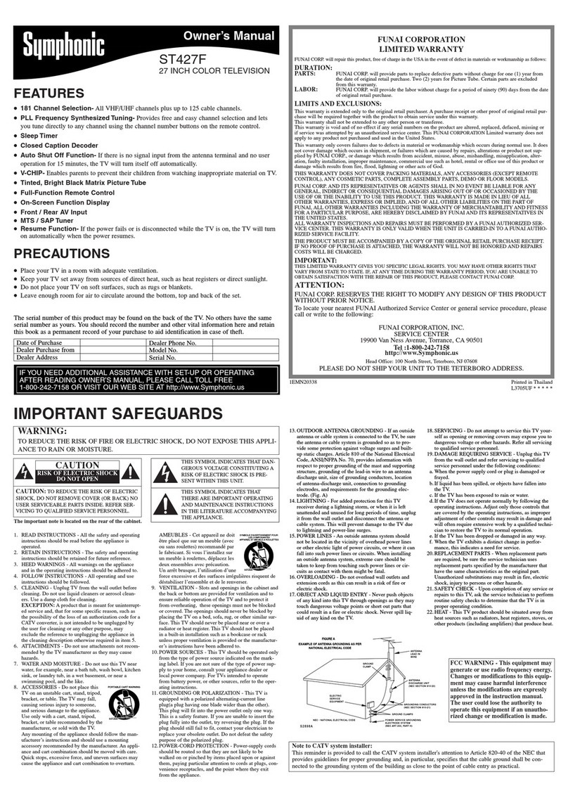 Symphonic ST427F User manual