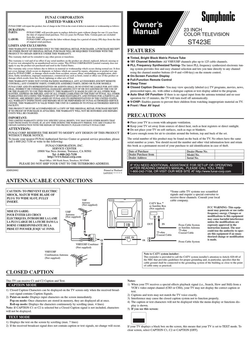Symphonic ST423E User manual Symphonic ST423E User manual