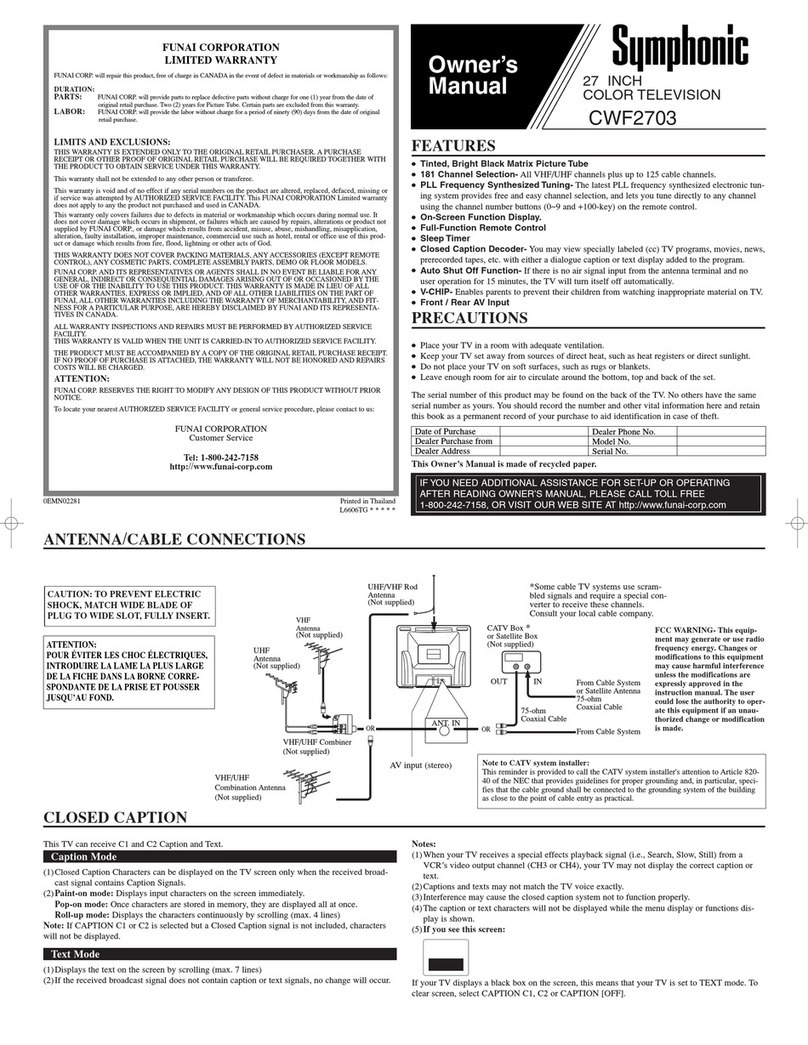 Symphonic CWF2703 User manual Symphonic CWF2703 User manual