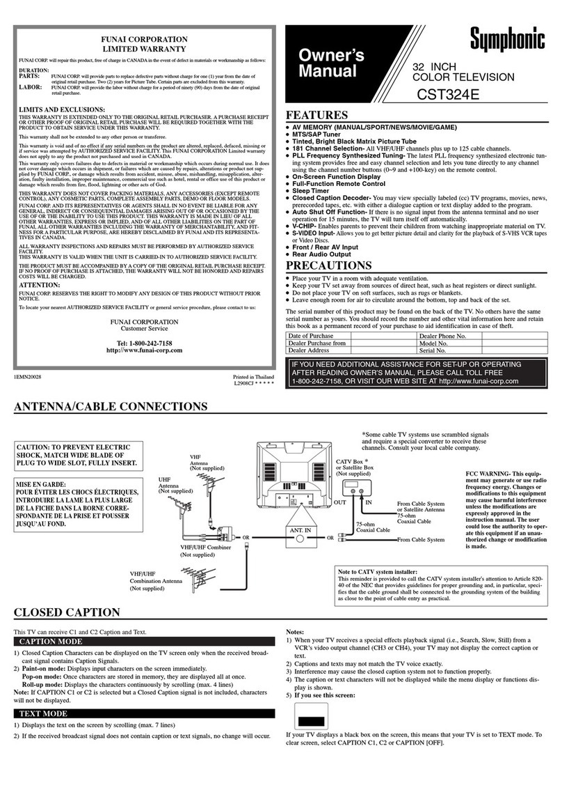 Symphonic CST324E User manual Symphonic CST324E User manual