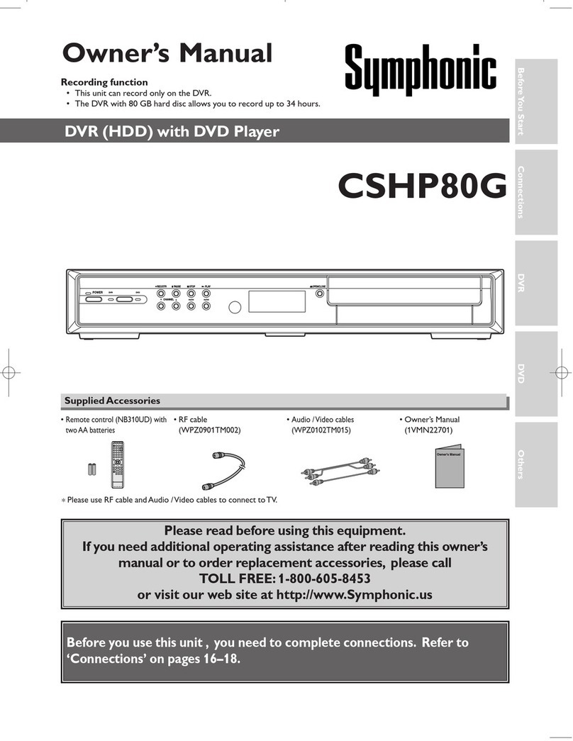 Symphonic CHSP80G owner's manual