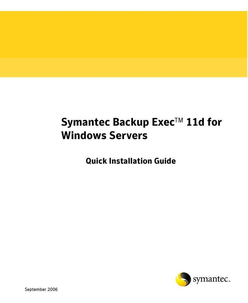 Symantec BACKUP EXEC 11D Quick installation guide