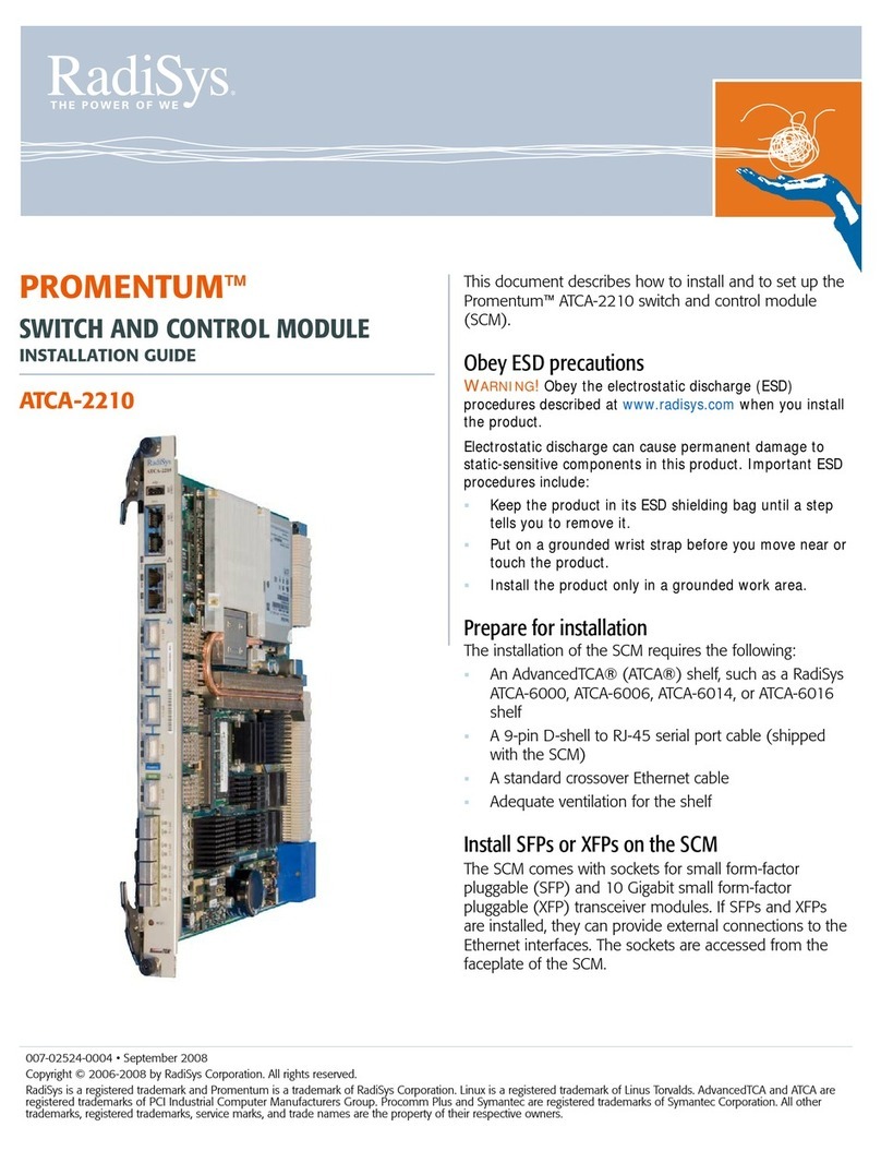RadiSys RadiSys ATCA-2210 installation guide