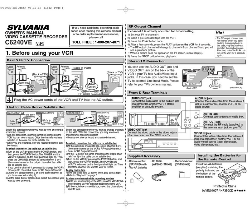 Sylvania C6240VE User manual