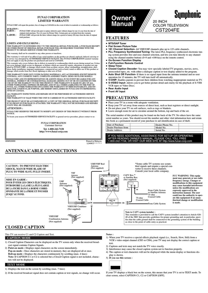 Symphonic CST204FE User manual Symphonic CST204FE User manual