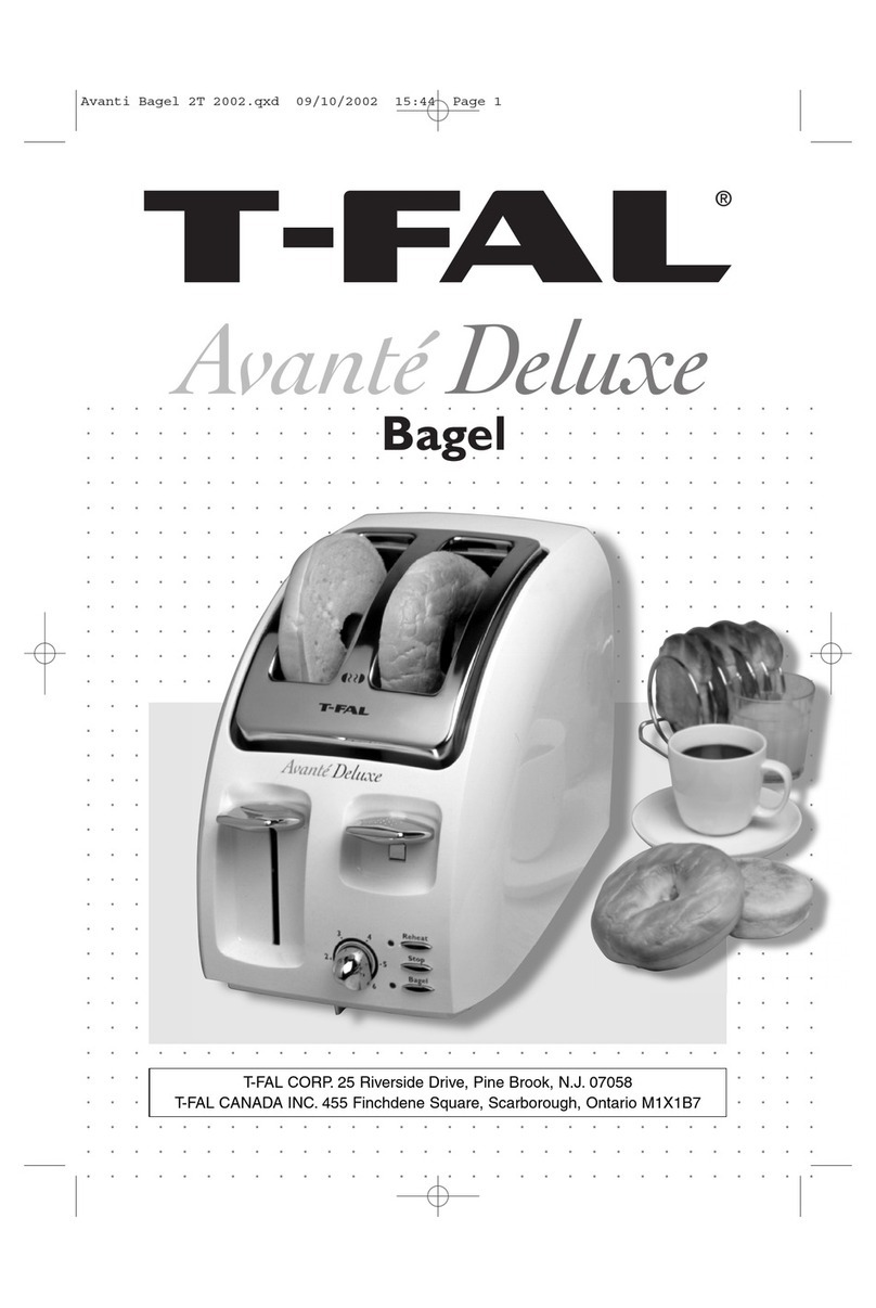 T-Fal Bagel Avante Deluxe Bagel User manual T-Fal Bagel Avante Deluxe Bagel User manual