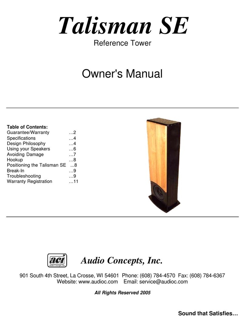 Audio Concepts SE Reference Tower User manual