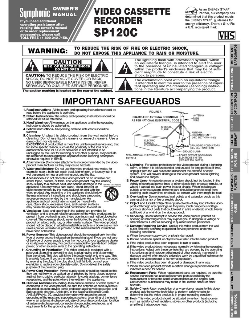 Symphonic SP120C User manual