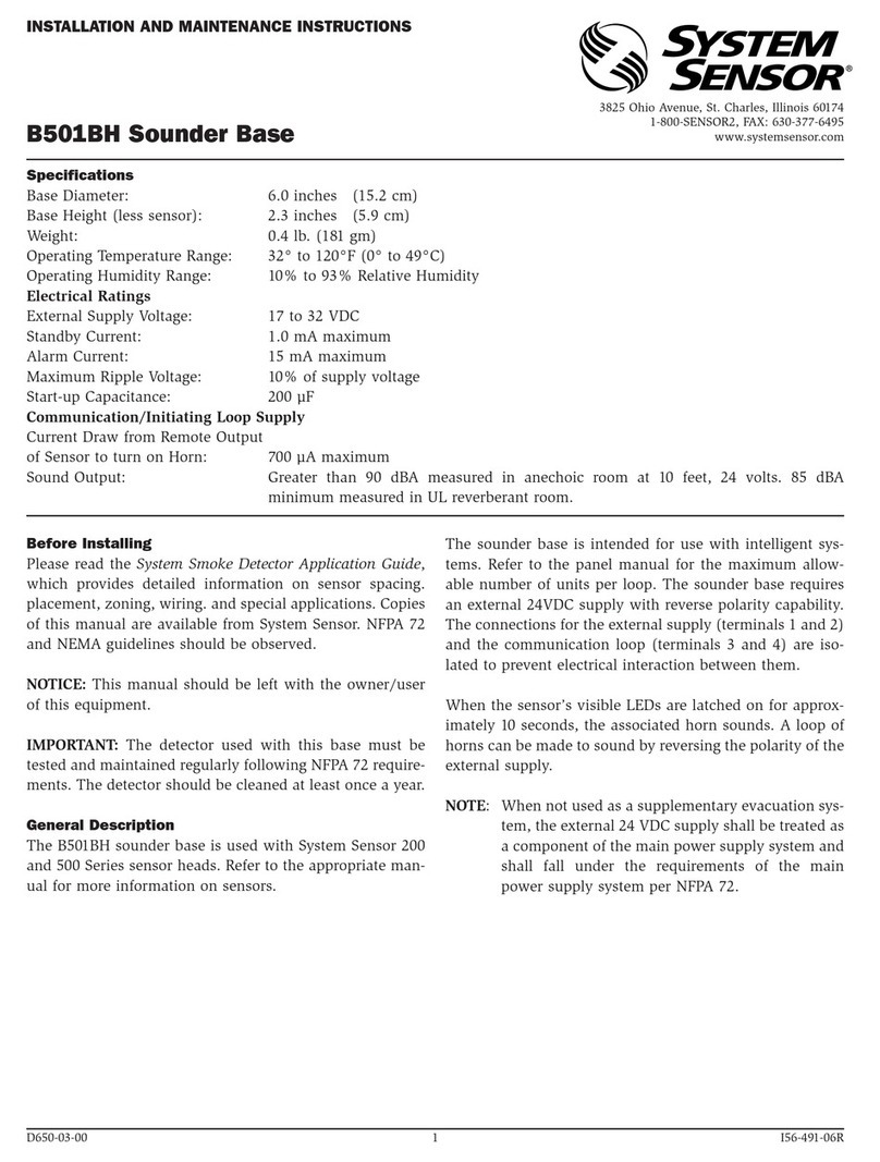 System Sensor B501BH User manual