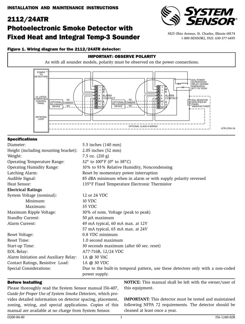 System Sensor 2112ж 24ATR User manual