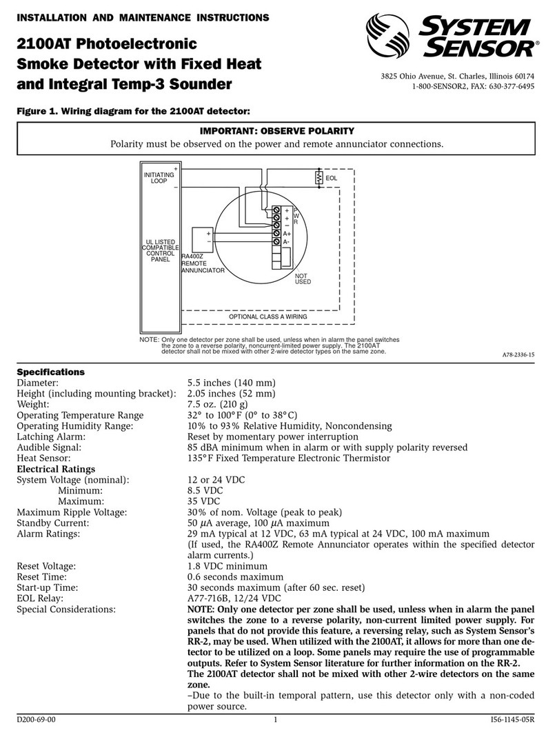 System Sensor 2100AT User manual