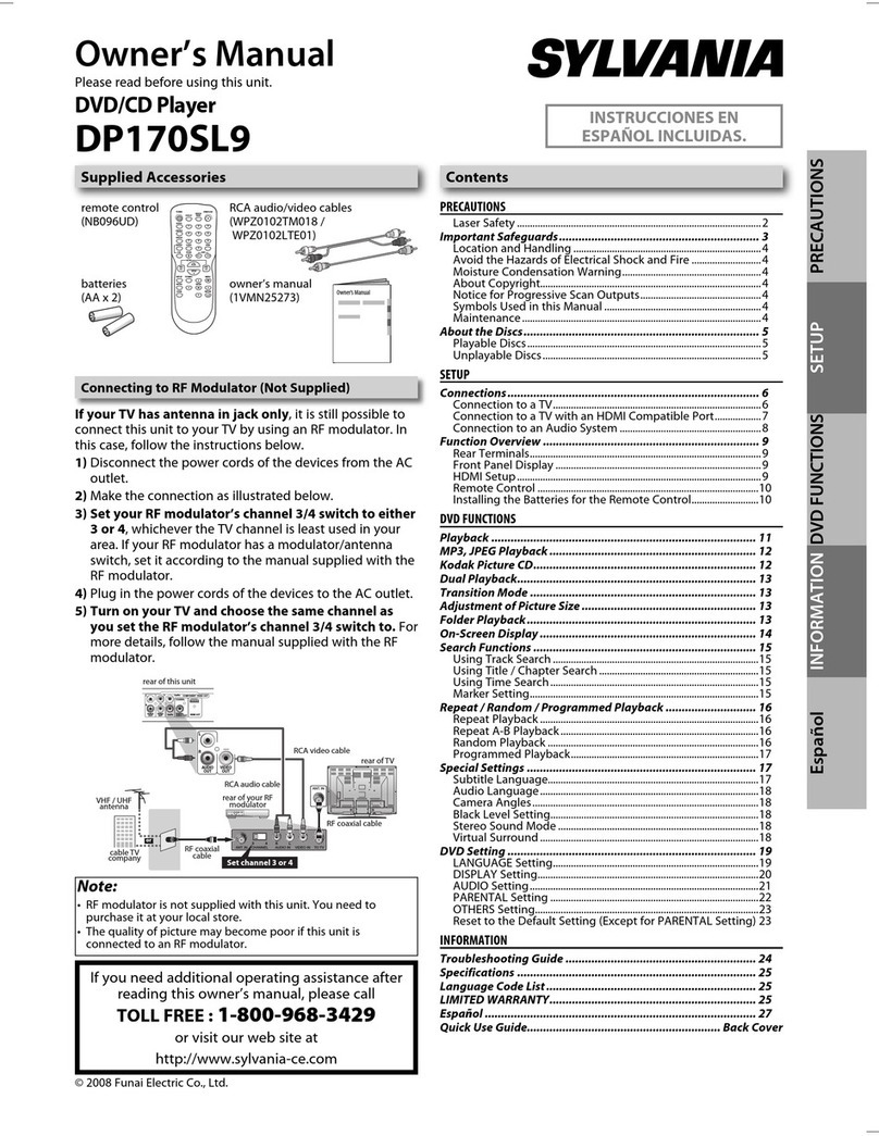 Sylvania DP170SL9 User manual