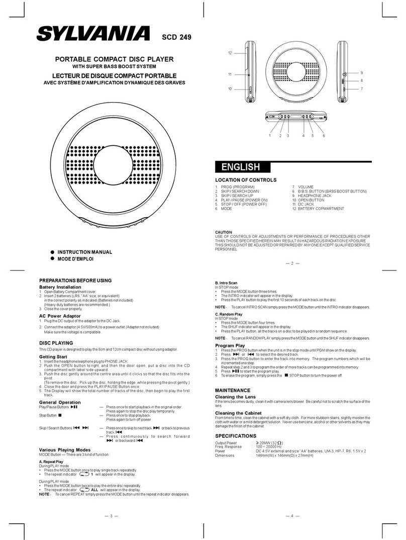 Sylvania SCD249 User manual